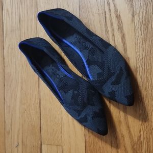 Rothys The Point Black/Grey Camo Flats. Retired Color